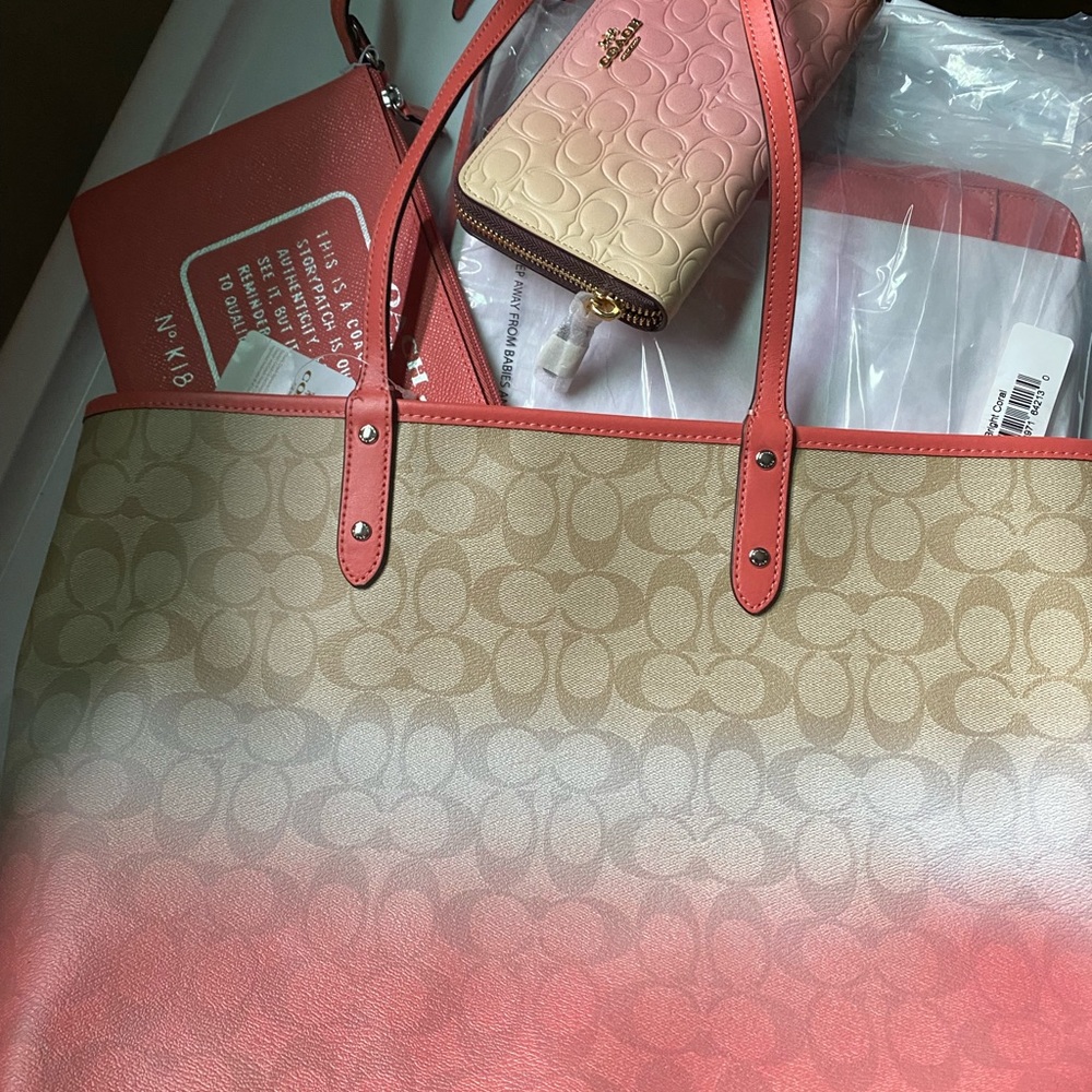 NWT Coach Ombré Tote 4 set